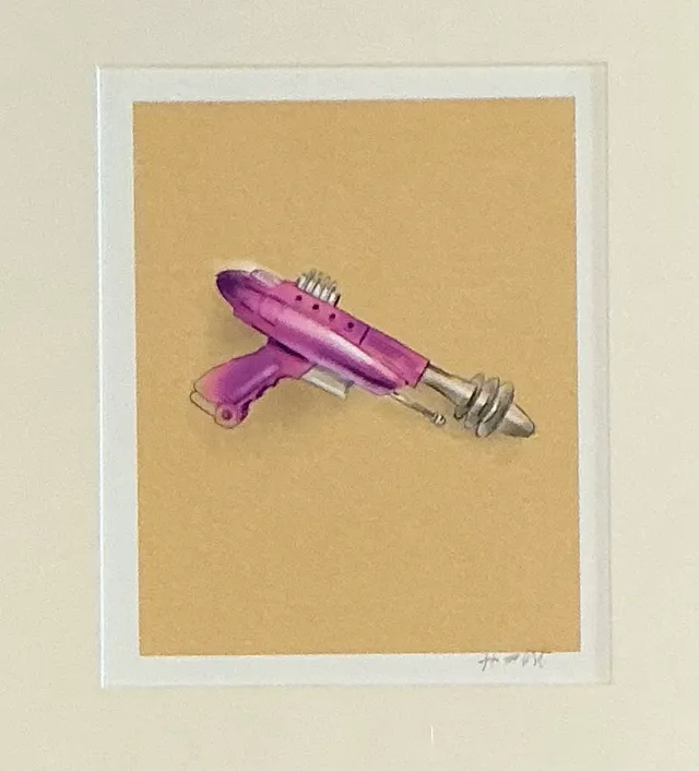 Vintage Framed Ray Gun Illustration on Paper — additional photo 5
