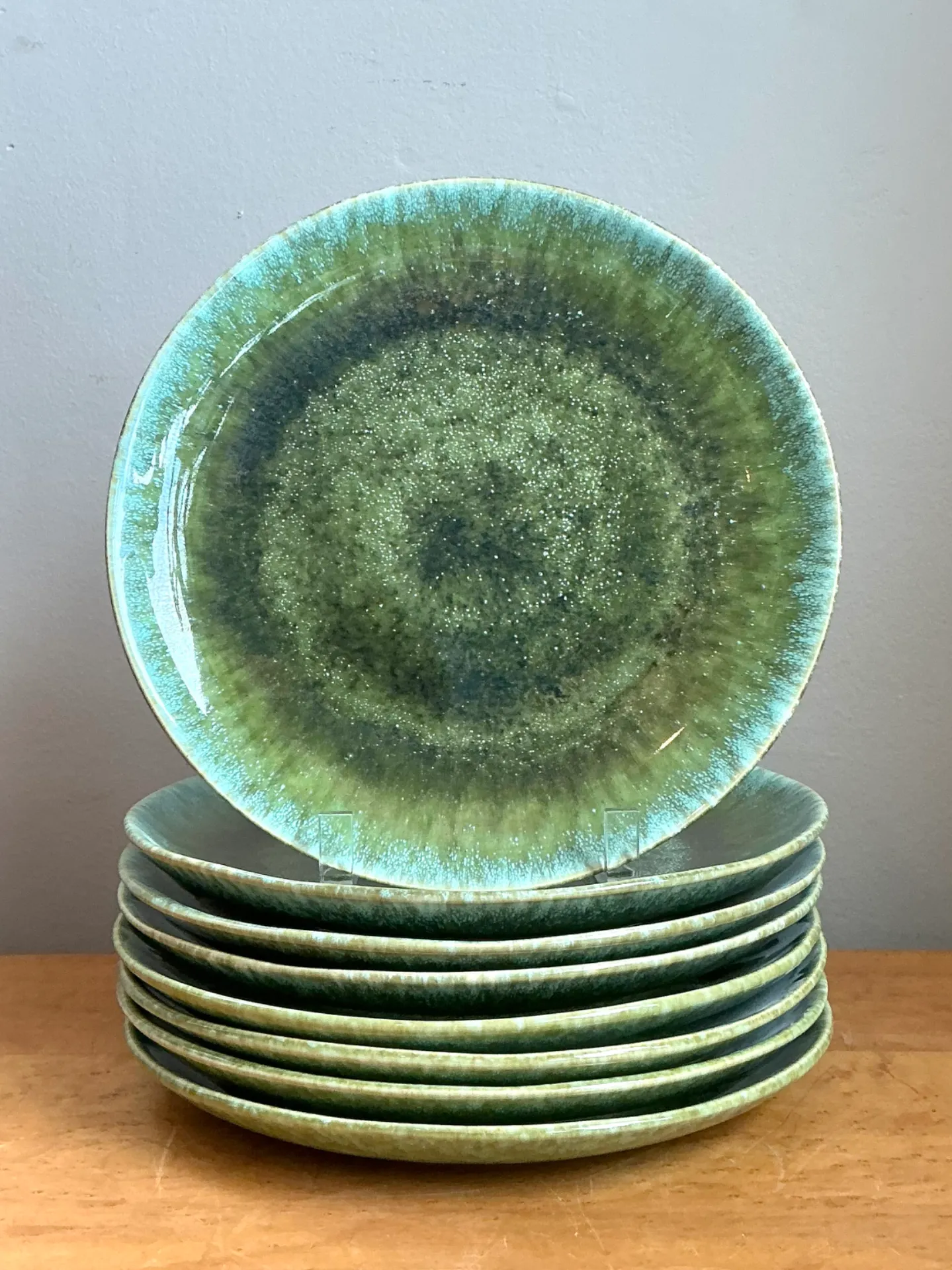 William Sonoma Home Green Reactive Glazed Ceramic Plates — additional photo 2