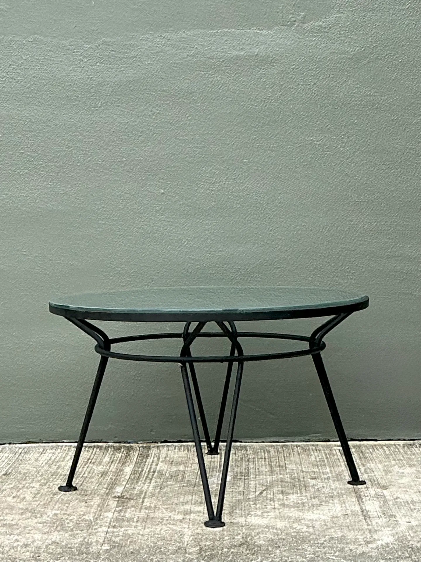 Vintage MCM Salterini “Radar” Iron and Glass Coffee Table — additional photo 4