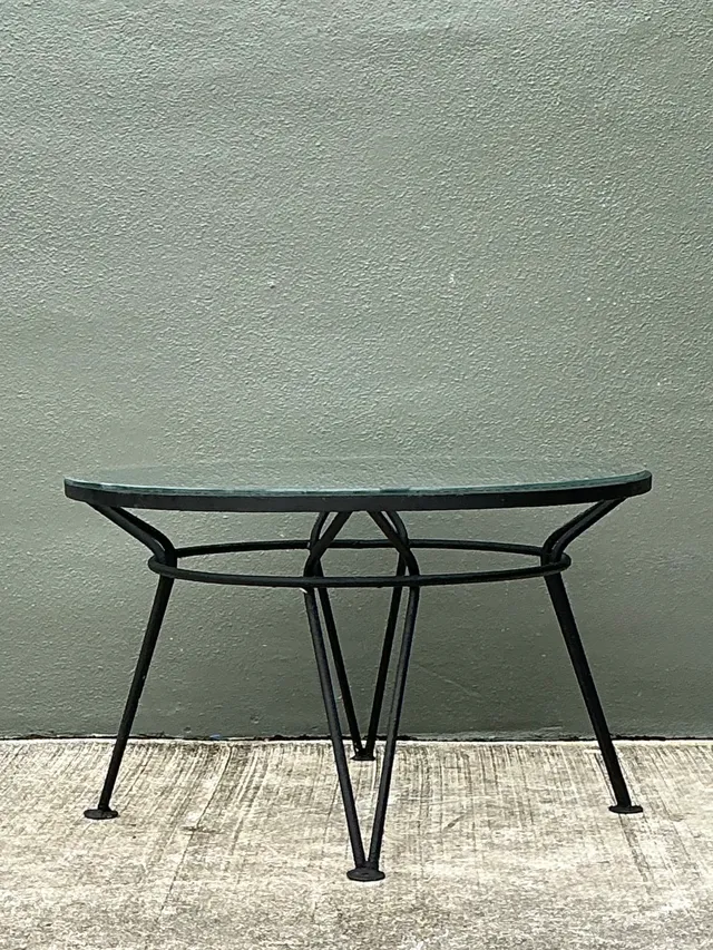 Vintage MCM Salterini “Radar” Iron and Glass Coffee Table — additional photo 8