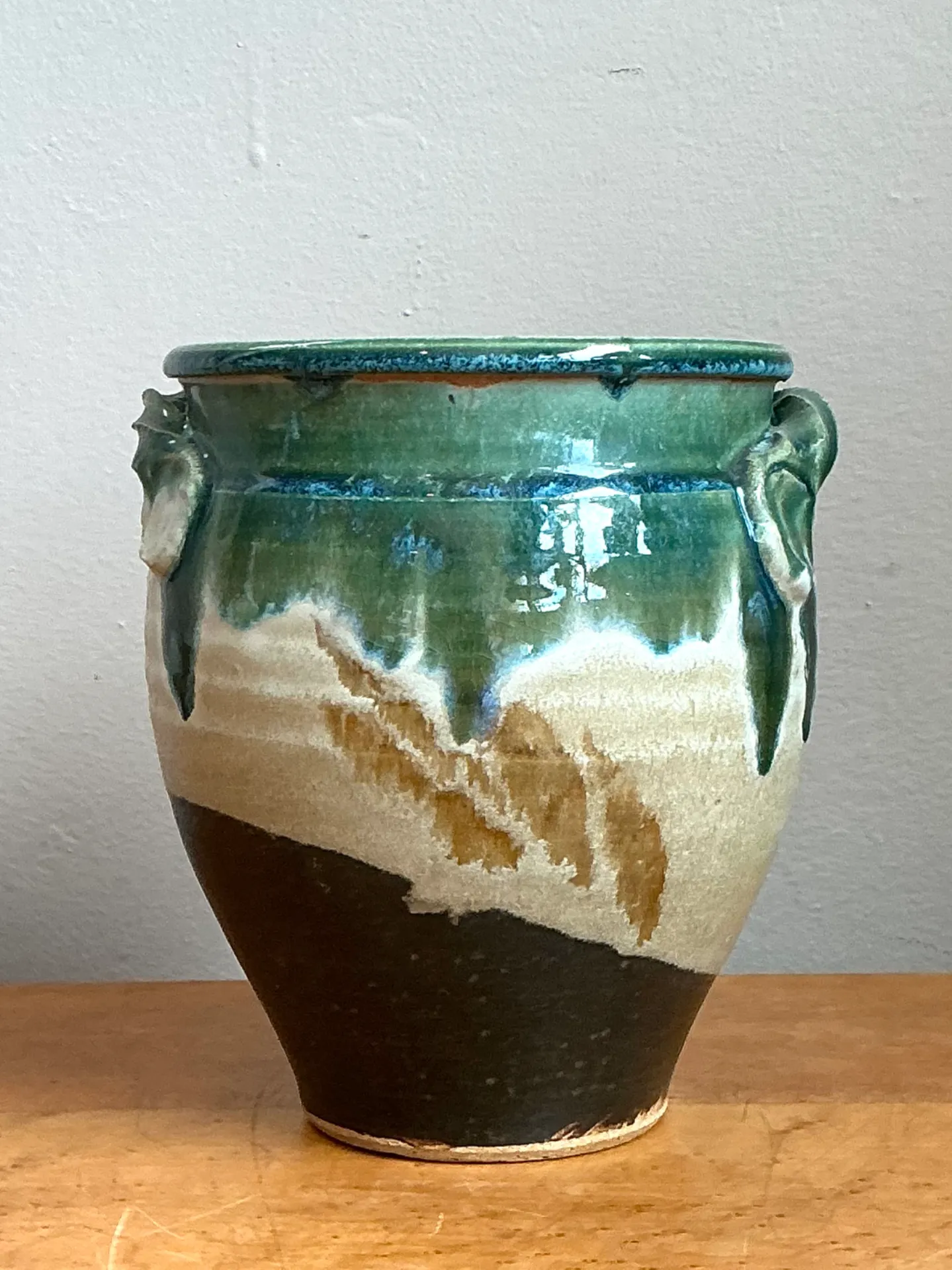 Vintage Drip Glaze Pottery Vase — additional photo 4