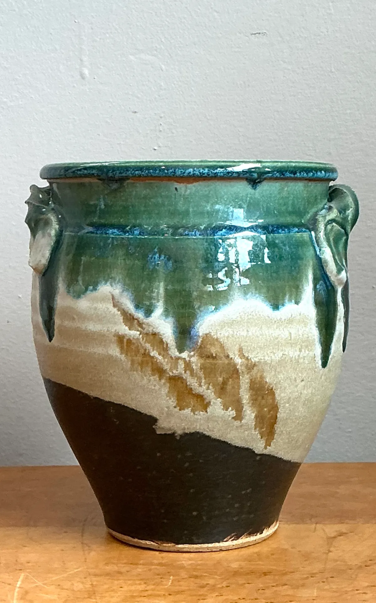 Vintage Drip Glaze Pottery Vase — additional photo 4