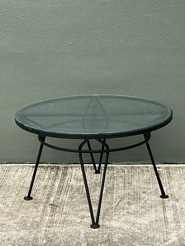 Vintage MCM Salterini “Radar” Iron and Glass Coffee Table — additional photo 5