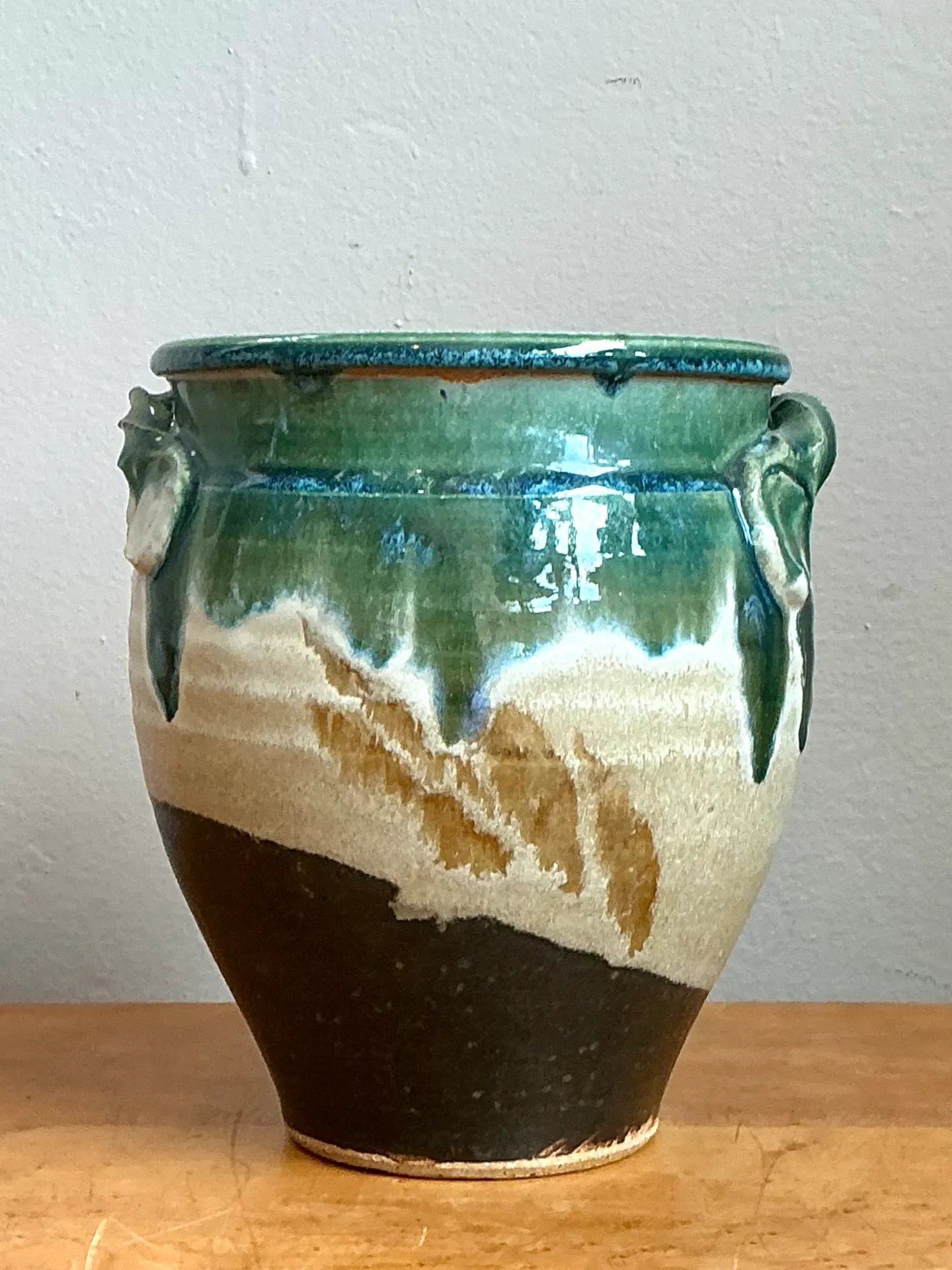 Vintage Drip Glaze Pottery Vase — additional photo 6