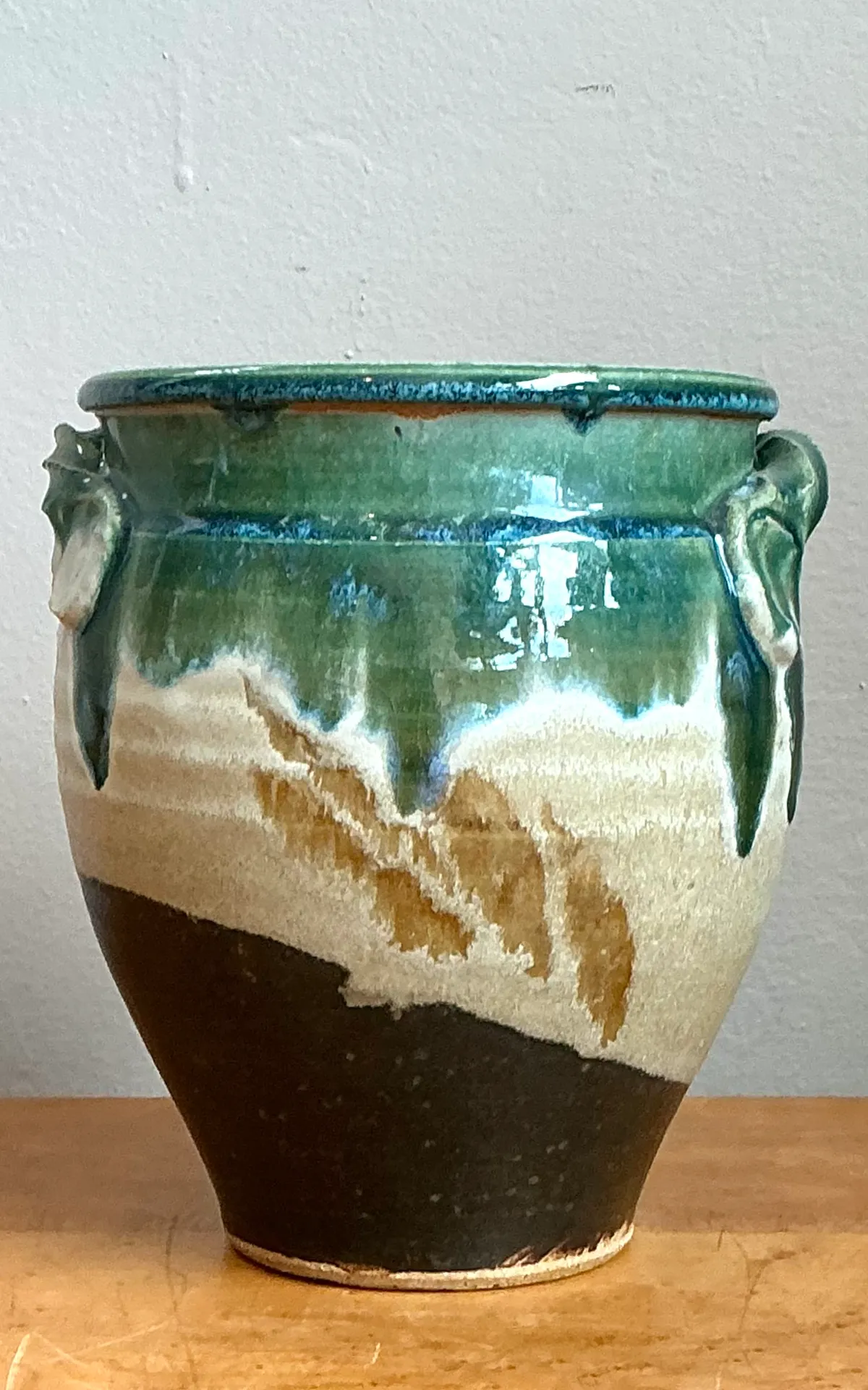 Vintage Drip Glaze Pottery Vase — additional photo 6