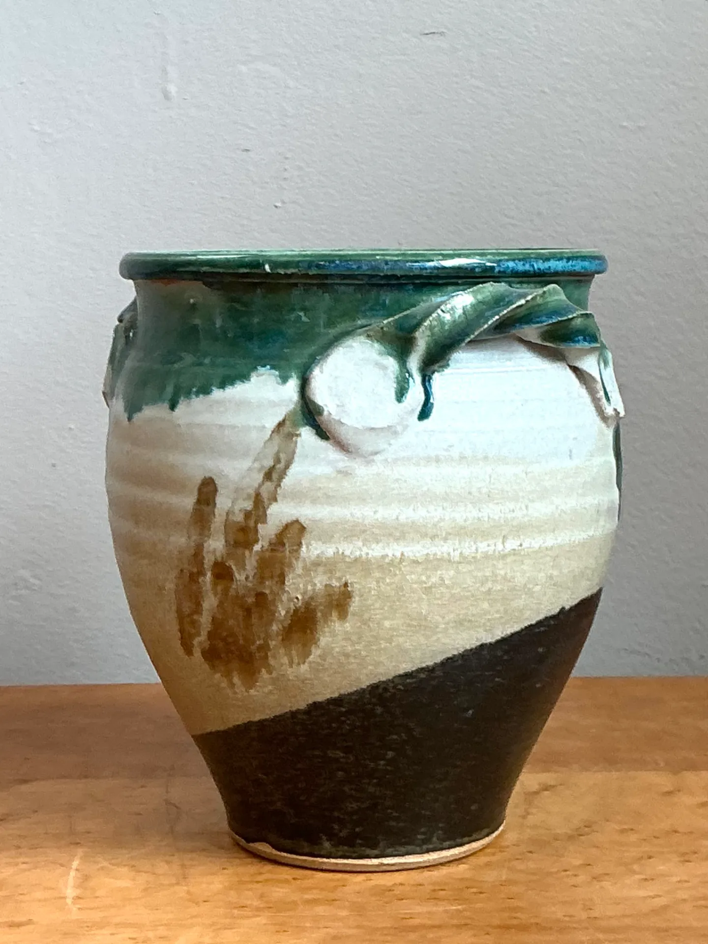 Vintage Drip Glaze Pottery Vase — additional photo 3