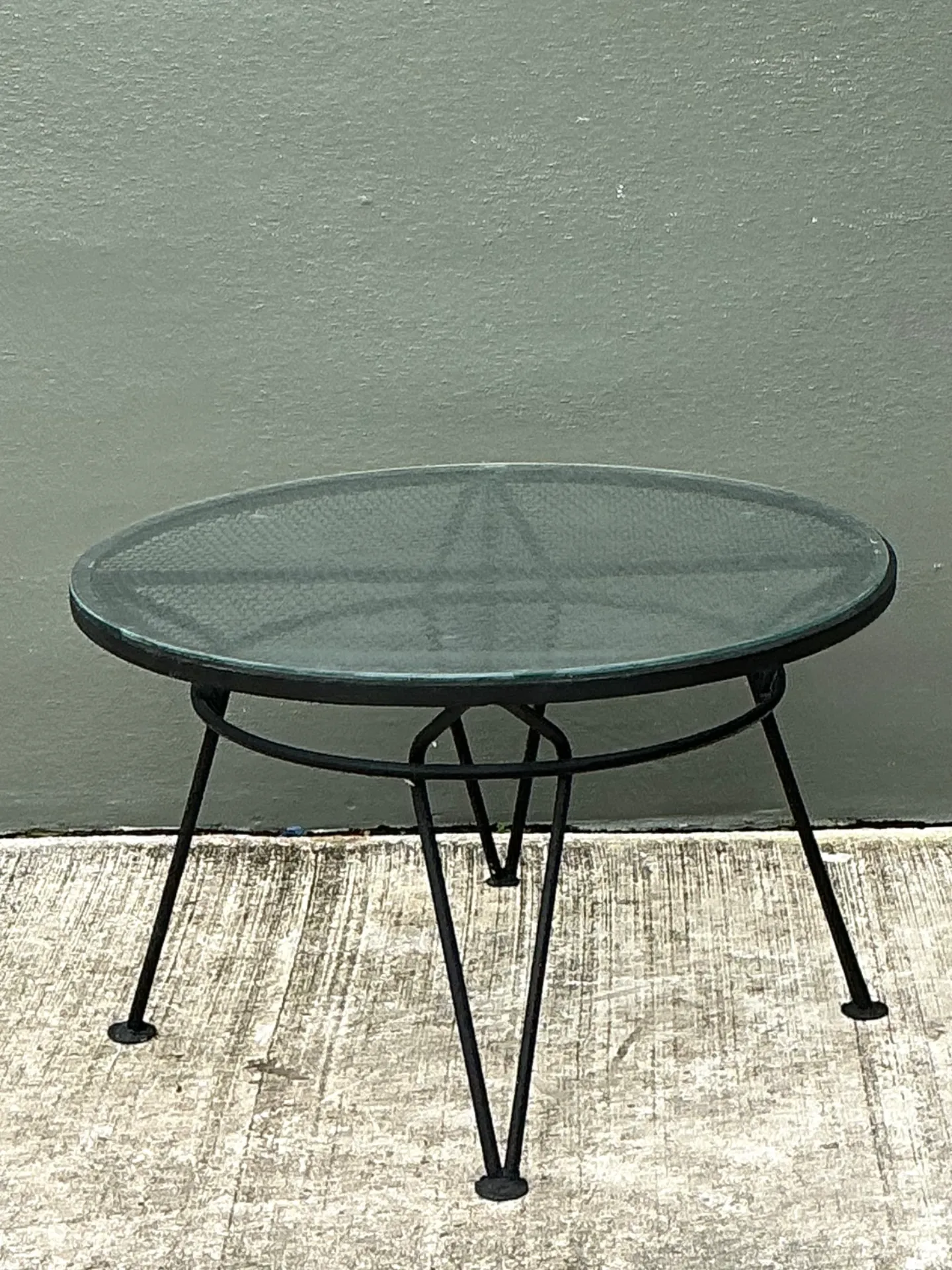 Vintage MCM Salterini “Radar” Iron and Glass Coffee Table — additional photo 7