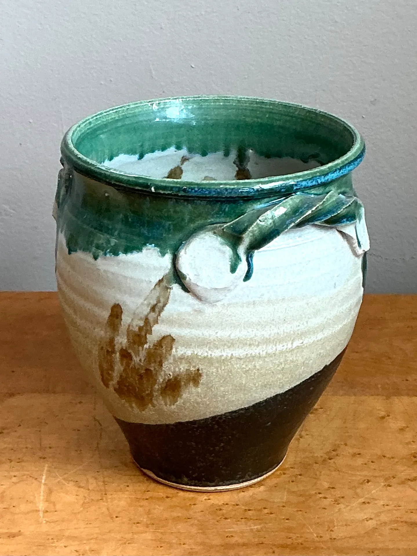 Vintage Drip Glaze Pottery Vase — additional photo 1