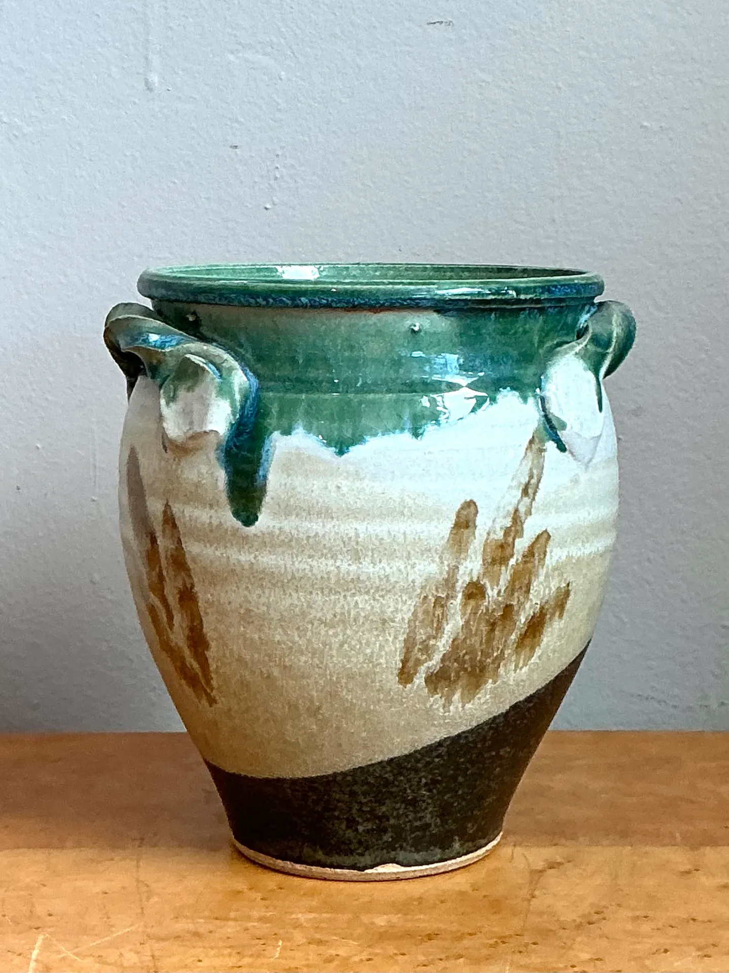 Vintage Drip Glaze Pottery Vase — additional photo 7