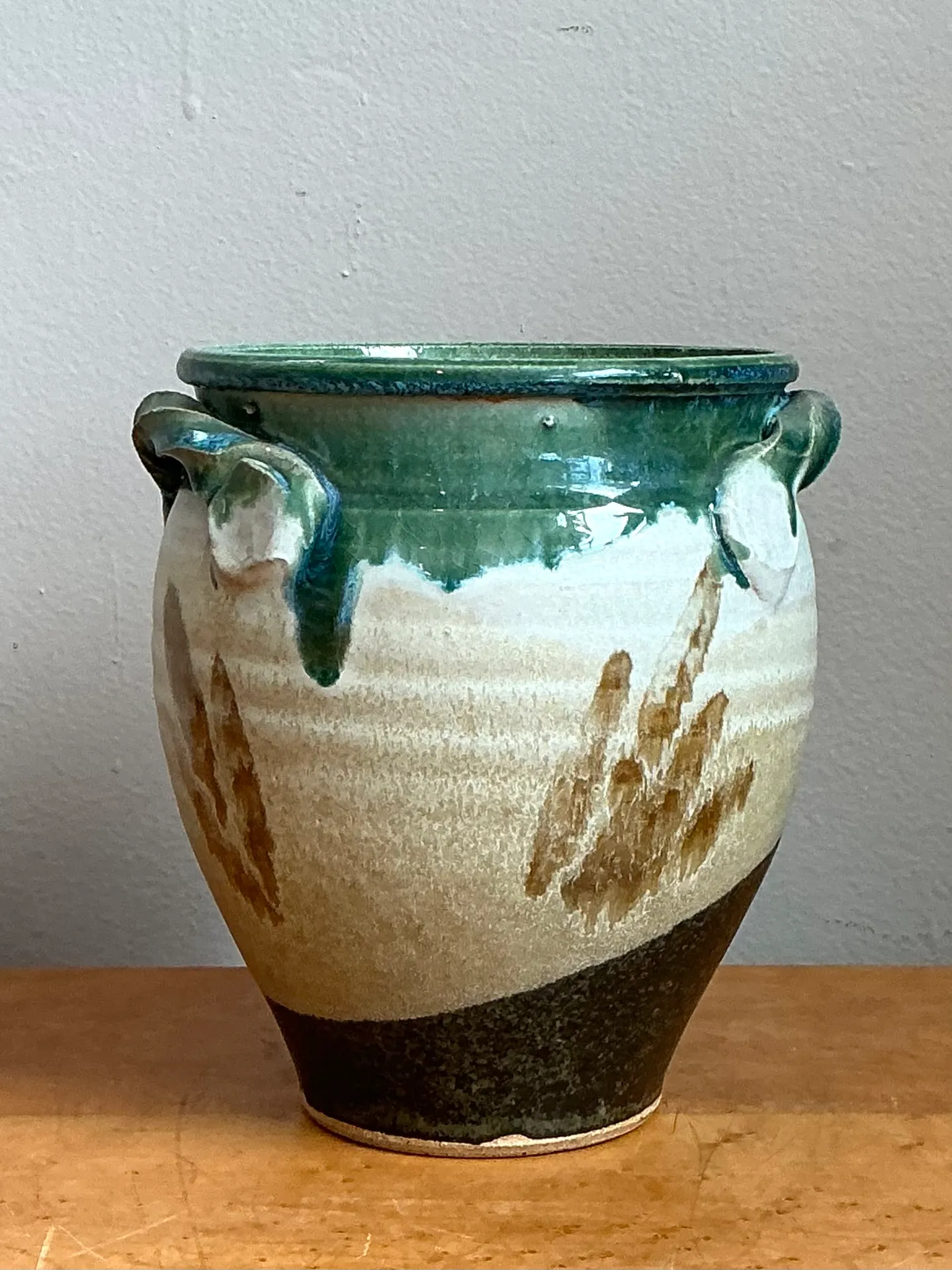 Vintage Drip Glaze Pottery Vase — additional photo 8