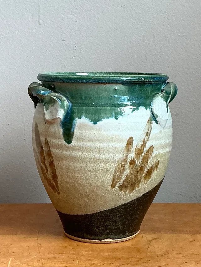 Vintage Drip Glaze Pottery Vase — additional photo 8