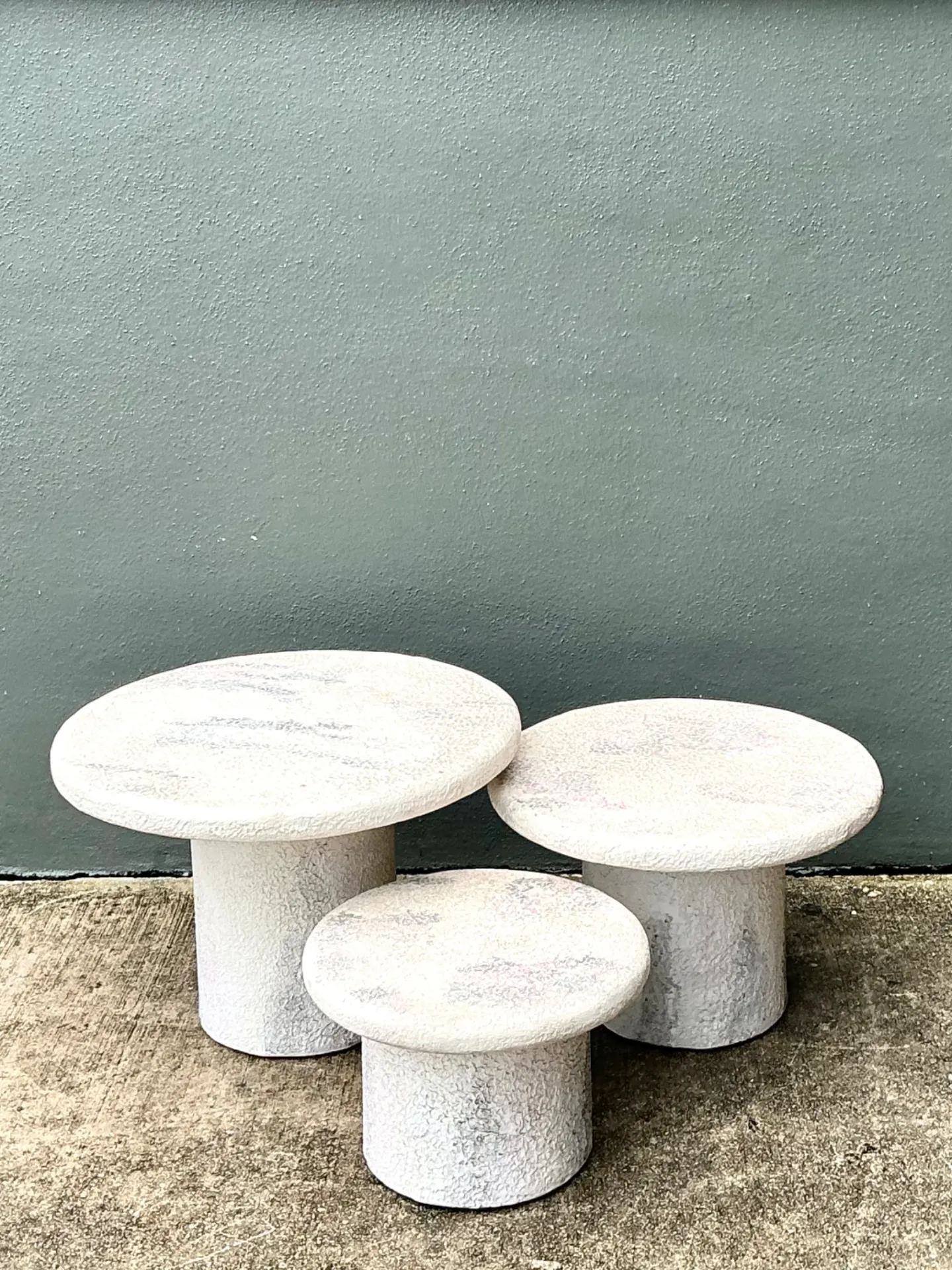 Vintage Textured Faux Stone Side Tables — additional photo 4