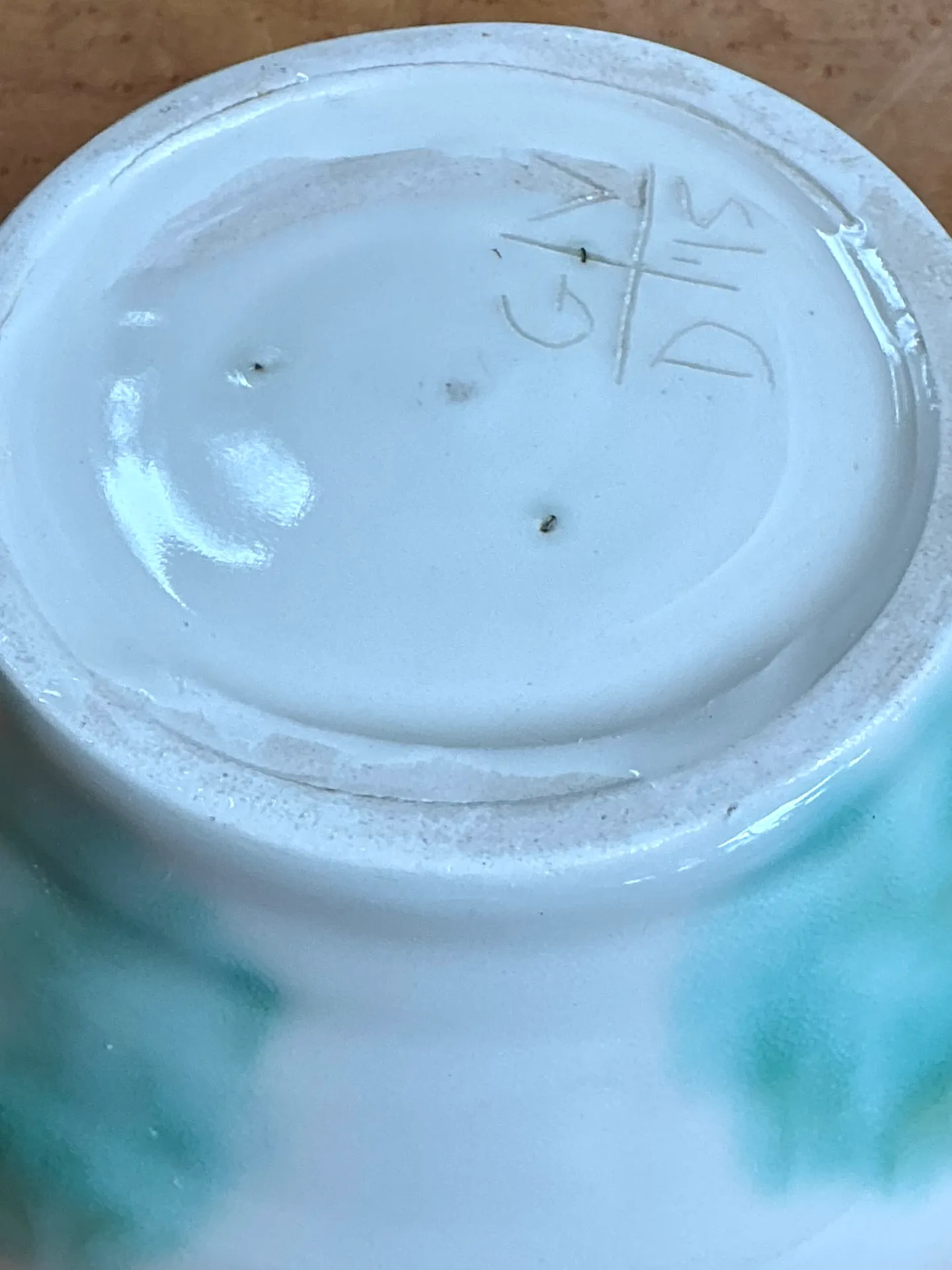 Vintage Abstract Glazed Ceramic Bowl — additional photo 5