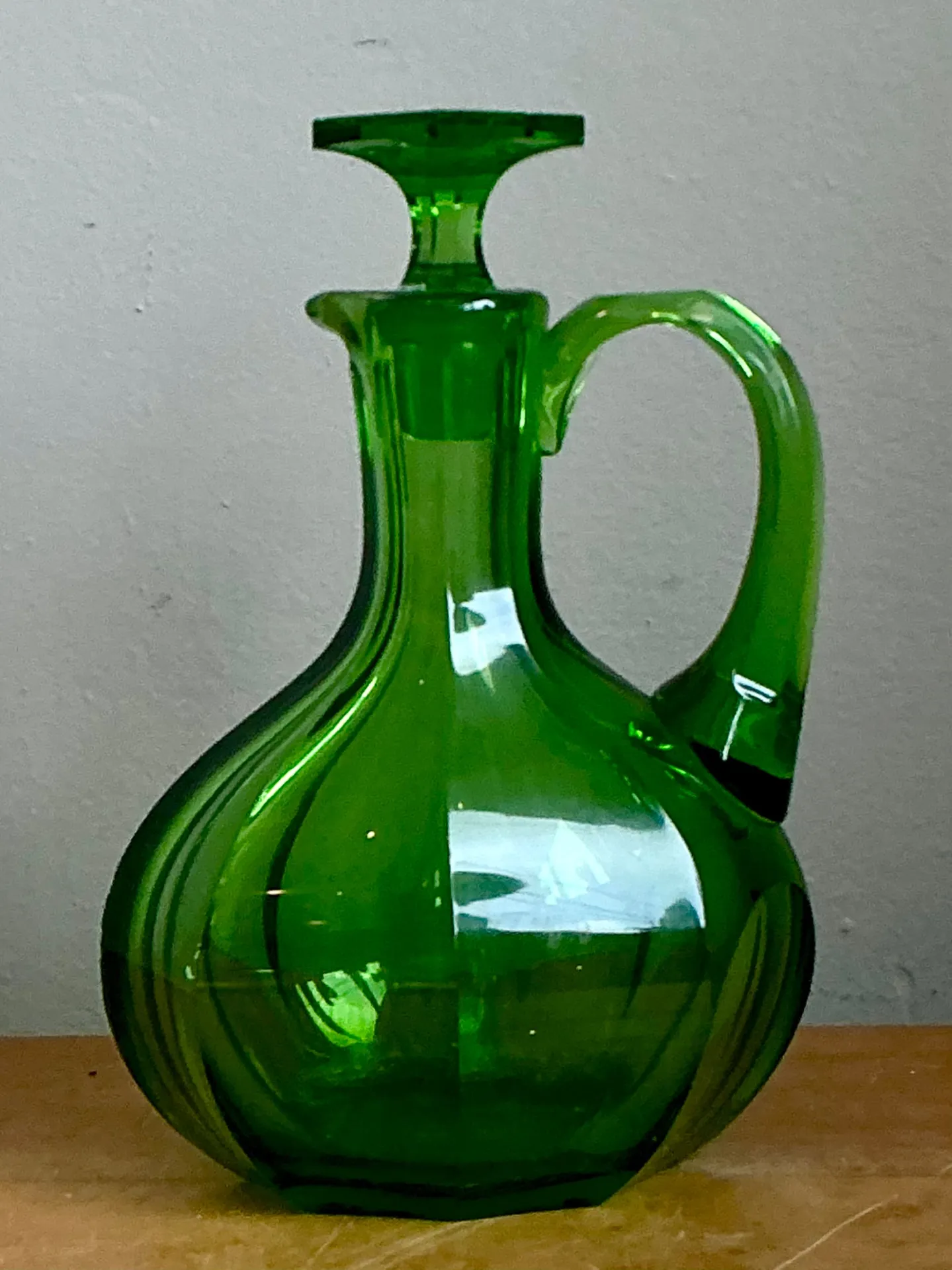Vintage Green Glass Decanter — additional photo 6
