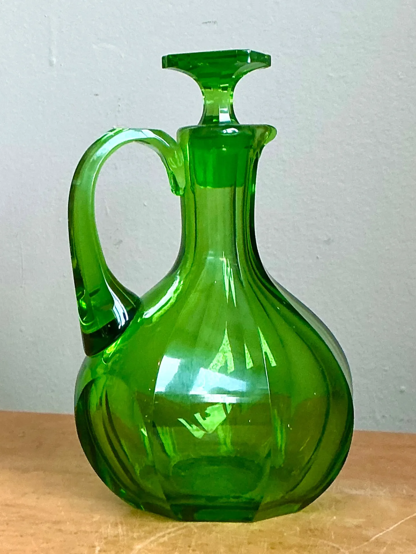 Vintage Green Glass Decanter — additional photo 7