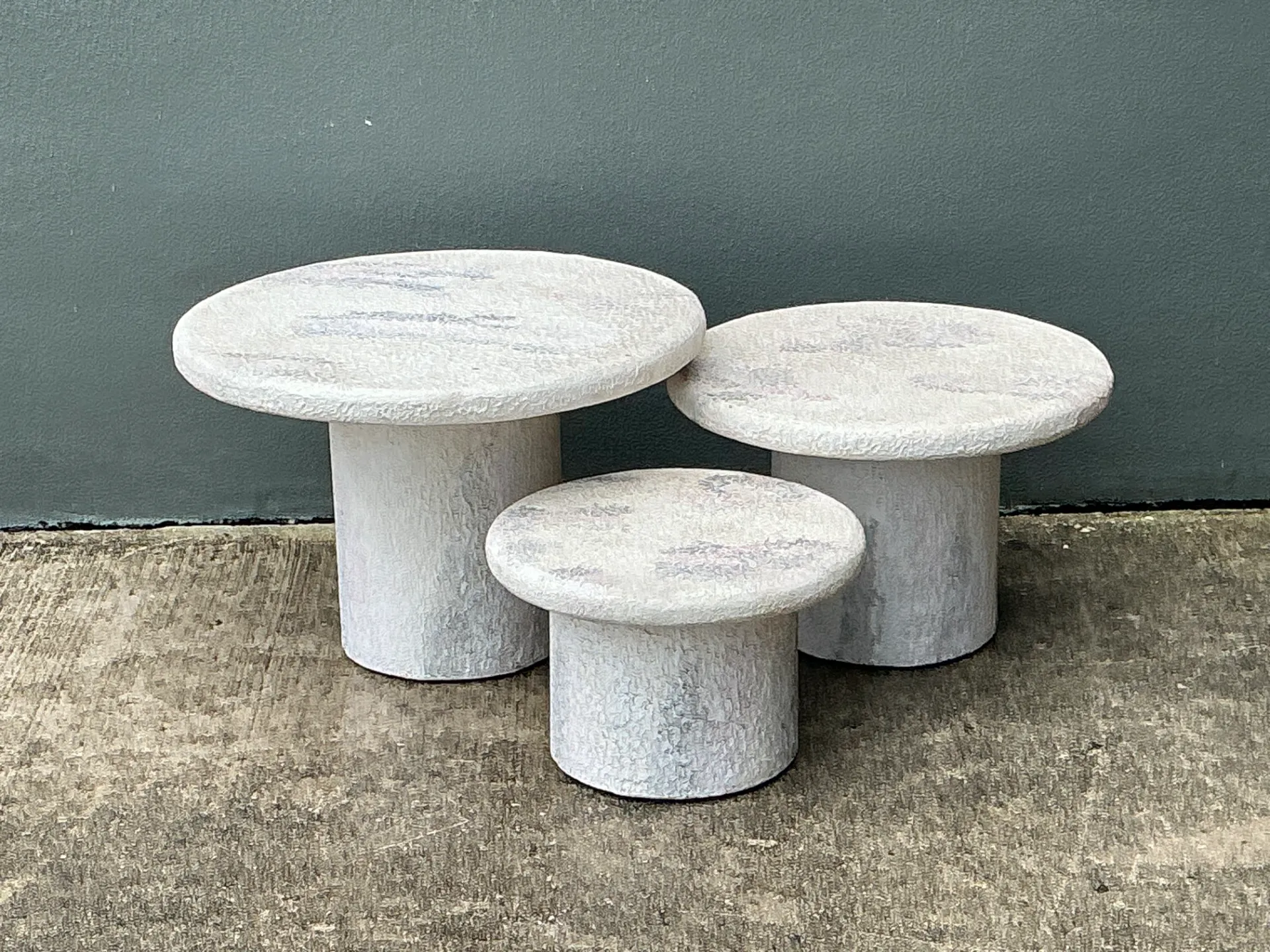 Vintage Textured Faux Stone Side Tables — additional photo 8