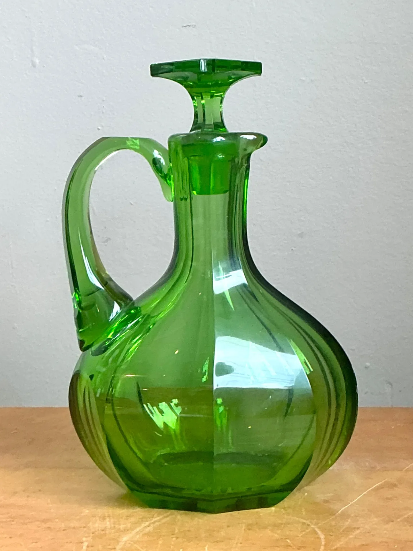 Vintage Green Glass Decanter — additional photo 4