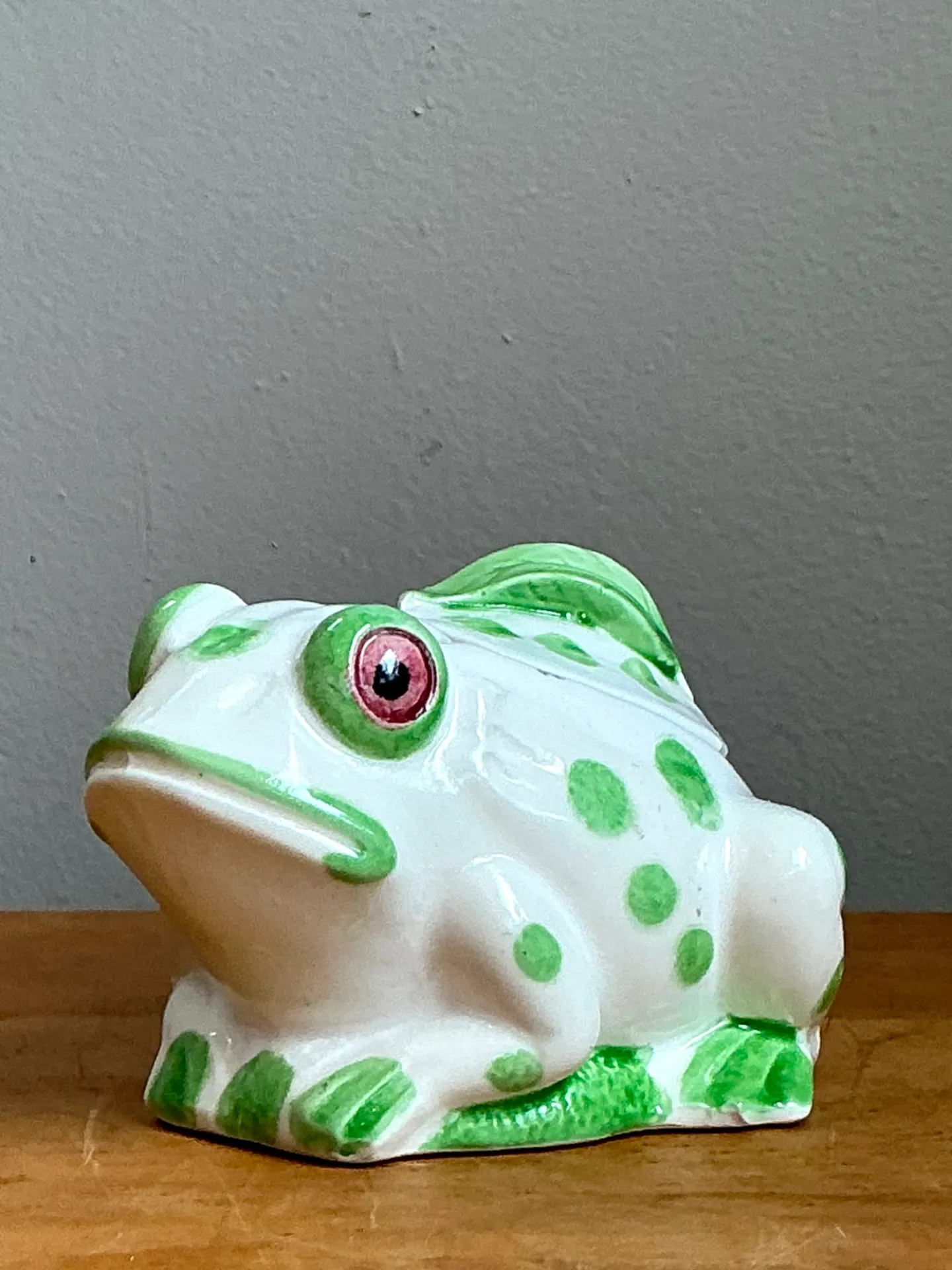Vintage Green Polka Dot Frog Planter — additional photo 5