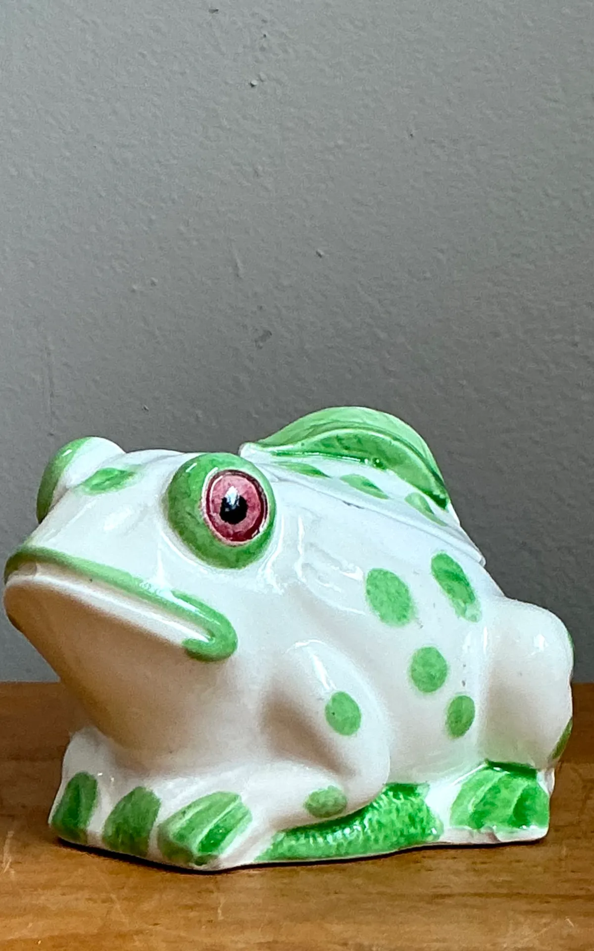 Vintage Green Polka Dot Frog Planter — additional photo 5