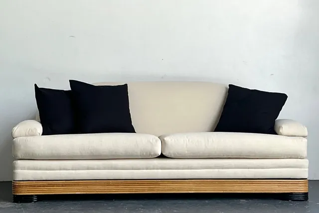 Vintage Stacked Reed Sofa — additional photo 8