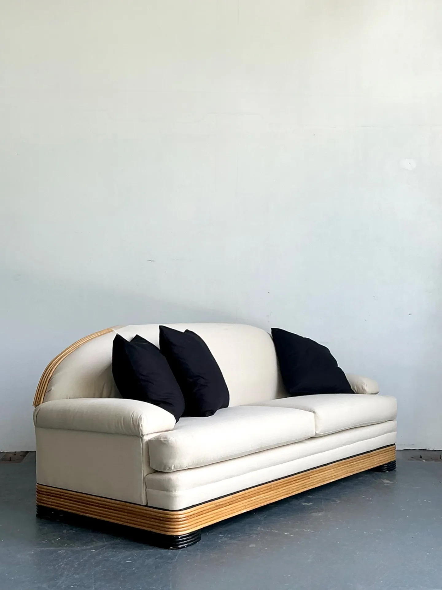 Vintage Stacked Reed Sofa — additional photo 1