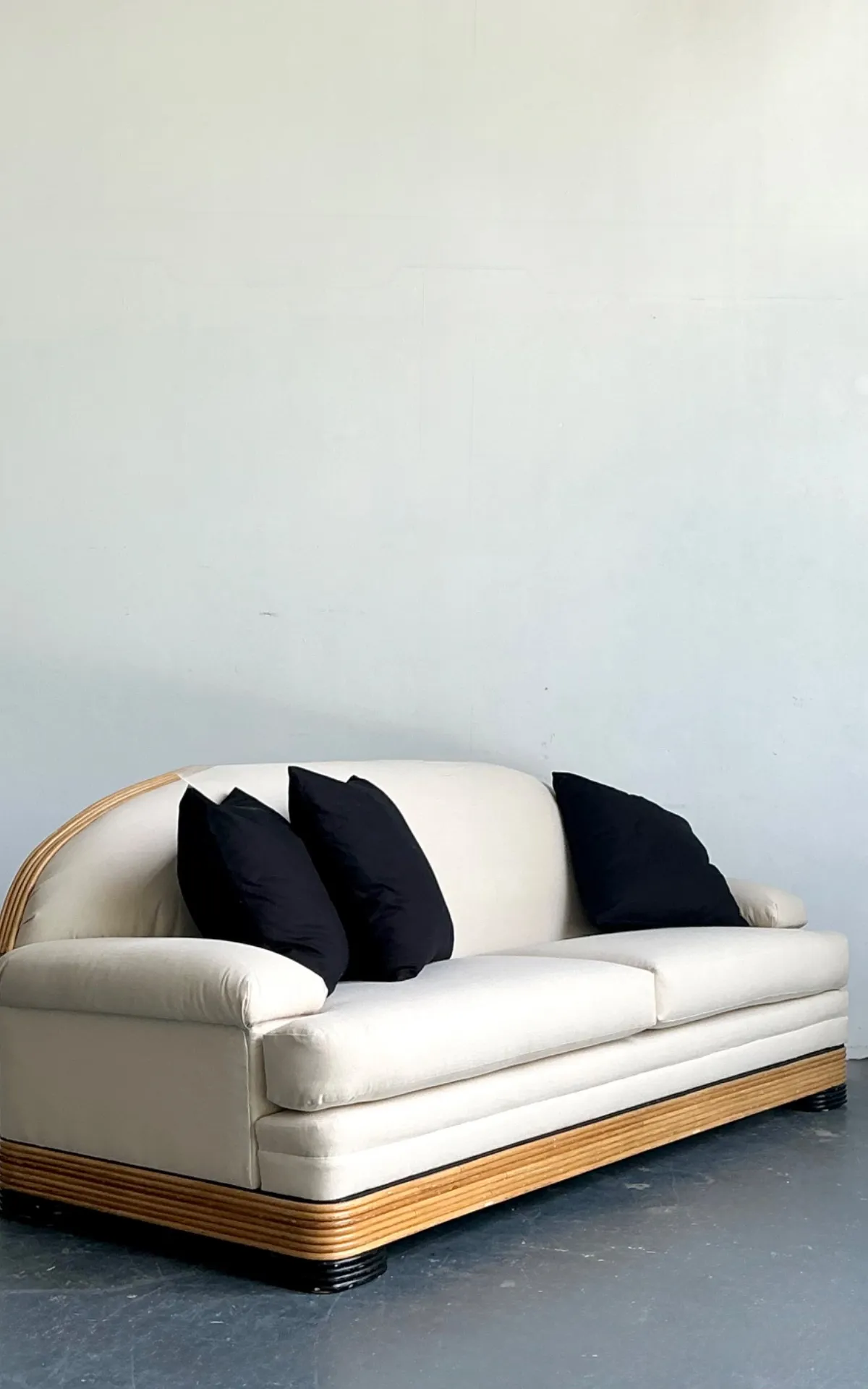Vintage Stacked Reed Sofa