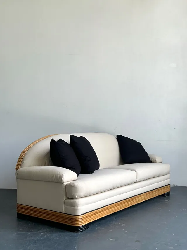 Vintage Stacked Reed Sofa — additional photo 4
