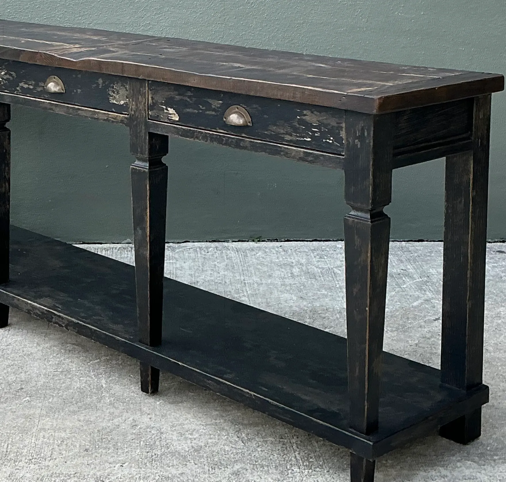 Vintage Patinated Long Console Table — additional photo 1
