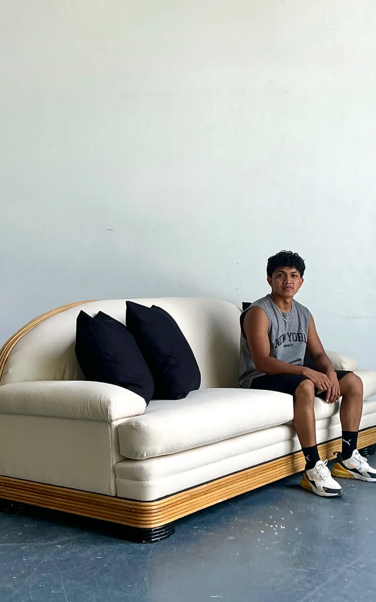 Vintage Stacked Reed Sofa — additional photo 2