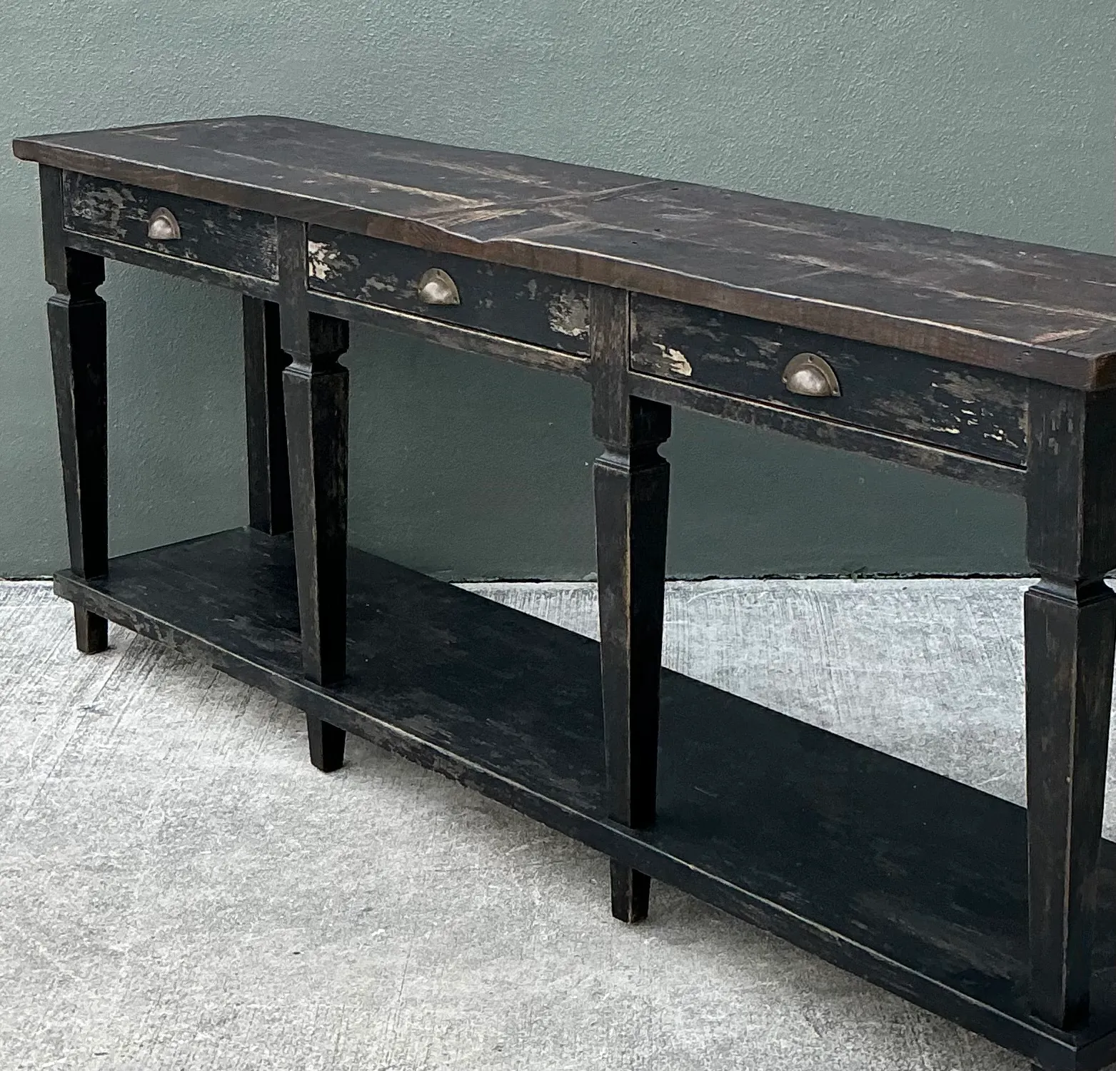 Vintage Patinated Long Console Table — additional photo 3