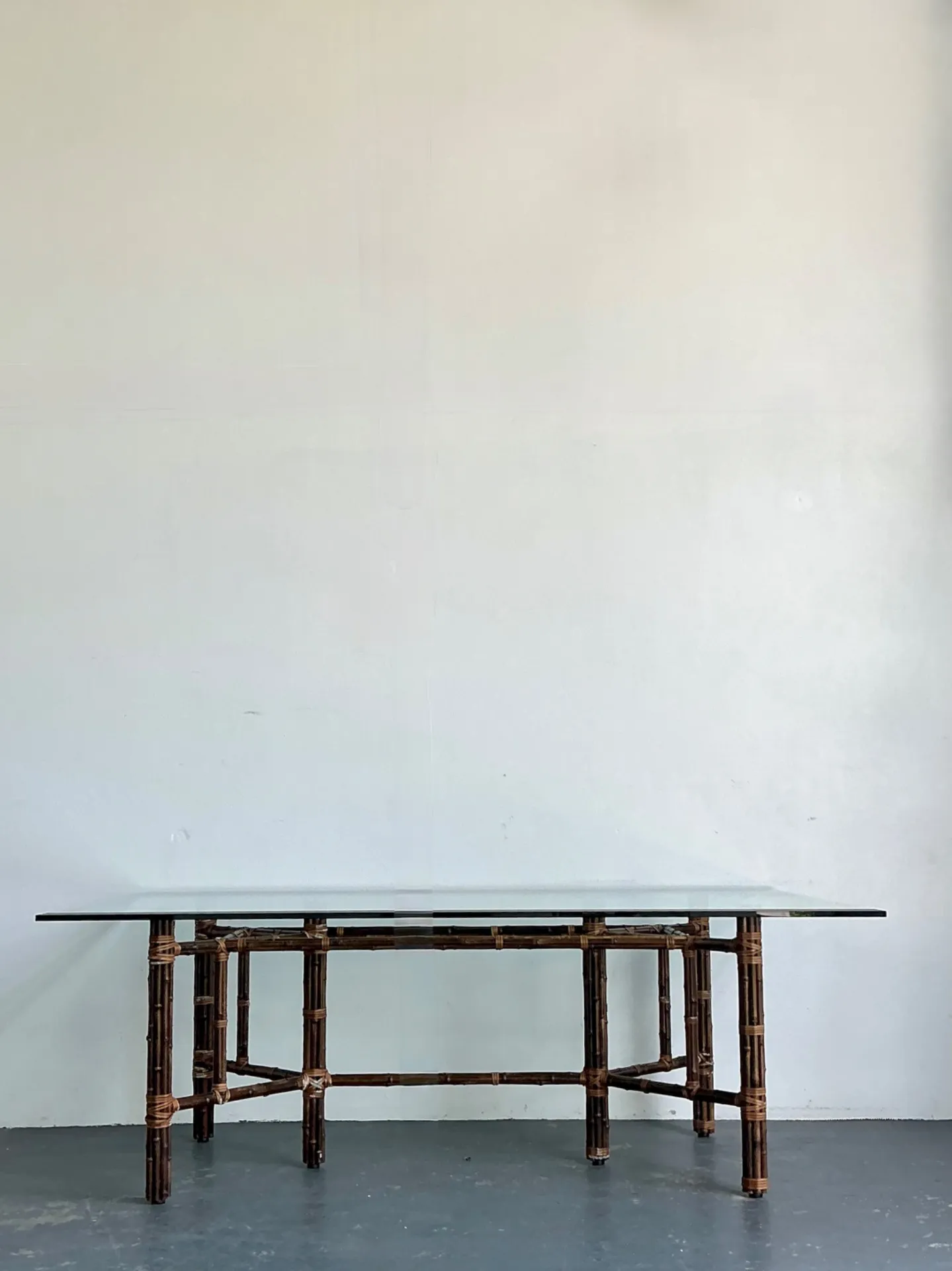 Vintage McGuire Rattan and Glass Dining Table — additional photo 3