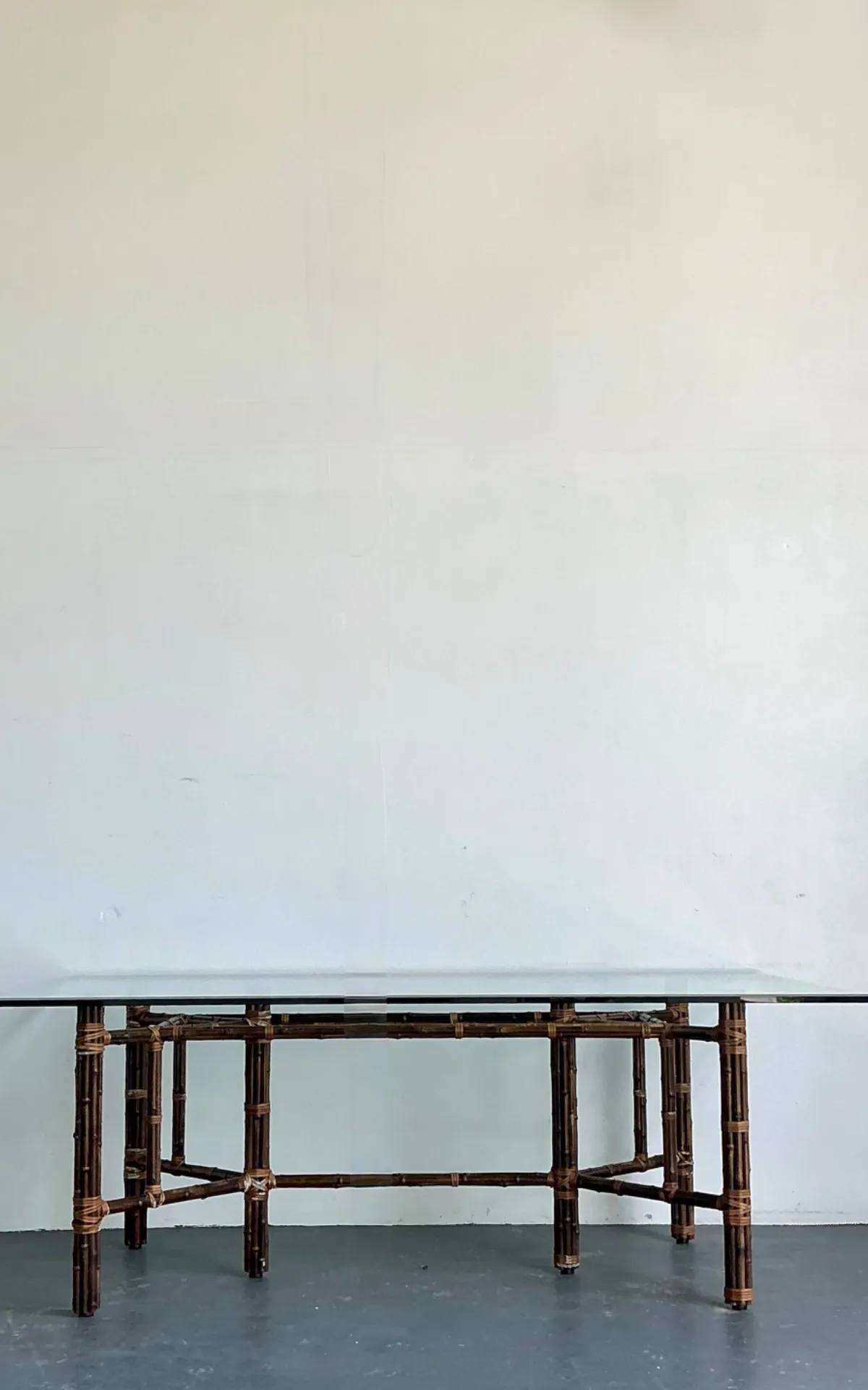 Vintage McGuire Rattan and Glass Dining Table — additional photo 3