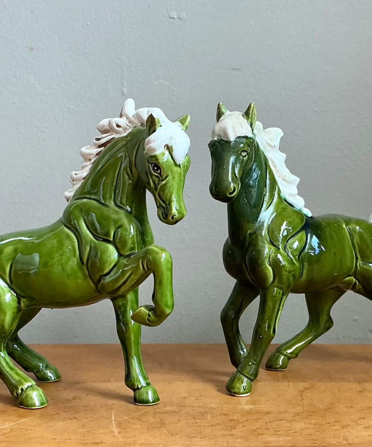 Vintage Green Ceramic Horse Figurines — additional photo 5