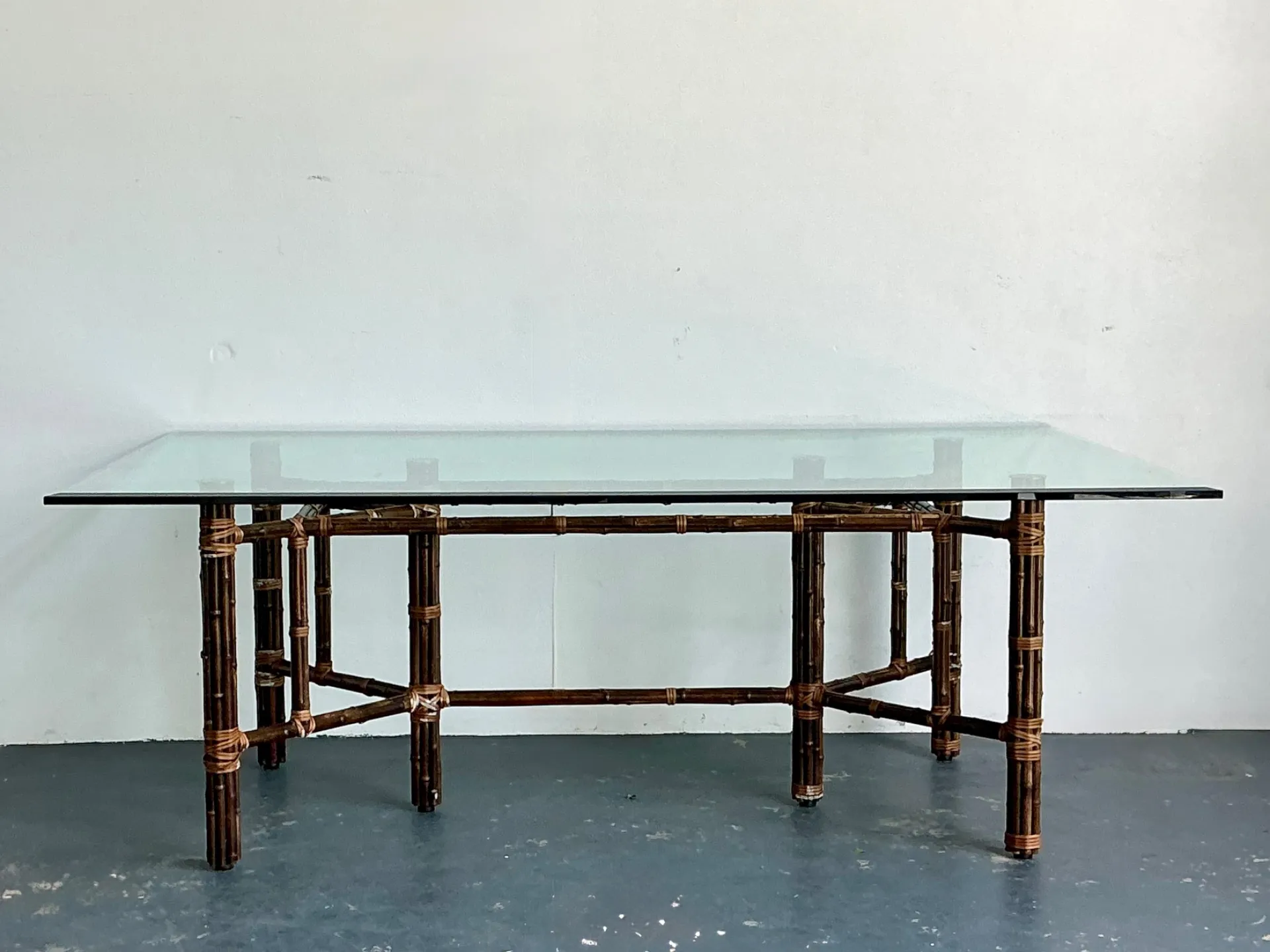 Vintage McGuire Rattan and Glass Dining Table — additional photo 7