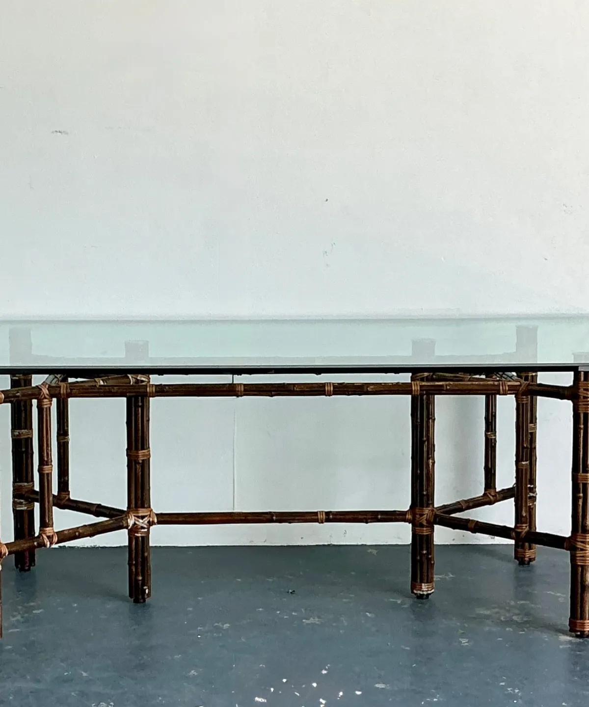 Vintage McGuire Rattan and Glass Dining Table — additional photo 7
