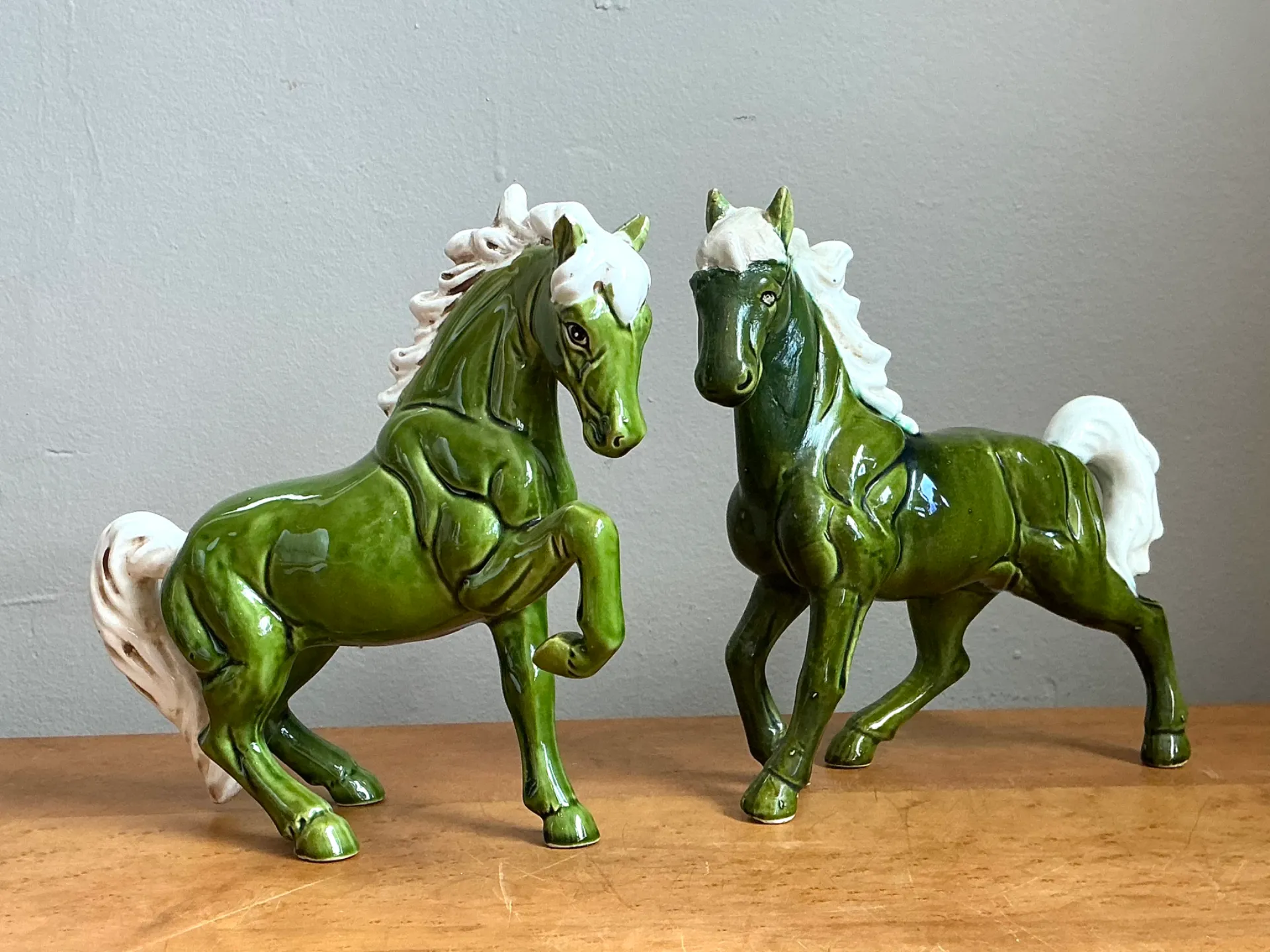 Vintage Green Ceramic Horse Figurines — additional photo 6