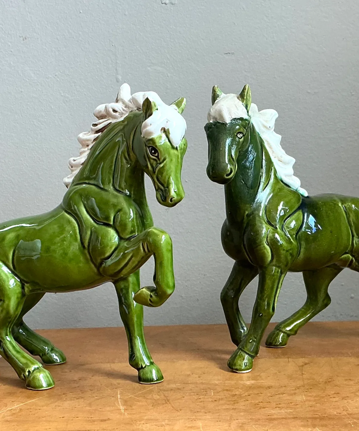 Vintage Green Ceramic Horse Figurines — additional photo 6