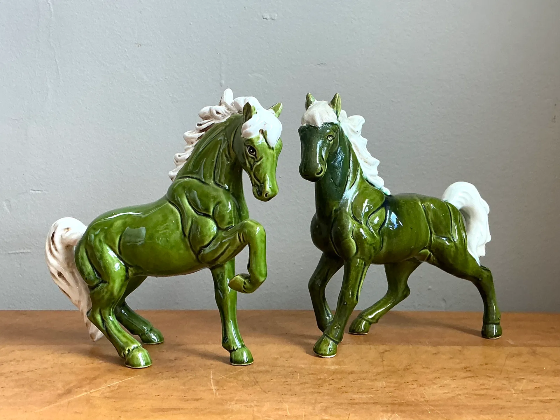 Vintage Green Ceramic Horse Figurines — additional photo 7