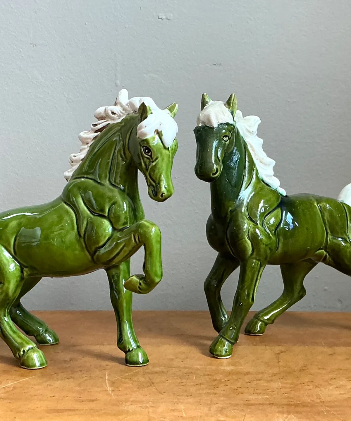Vintage Green Ceramic Horse Figurines — additional photo 7