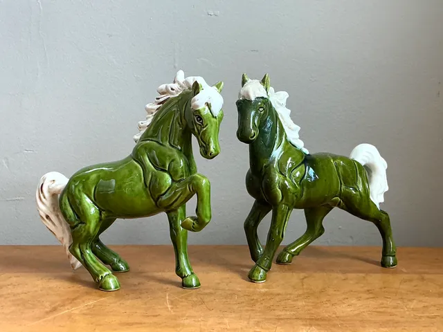 Vintage Green Ceramic Horse Figurines — additional photo 7