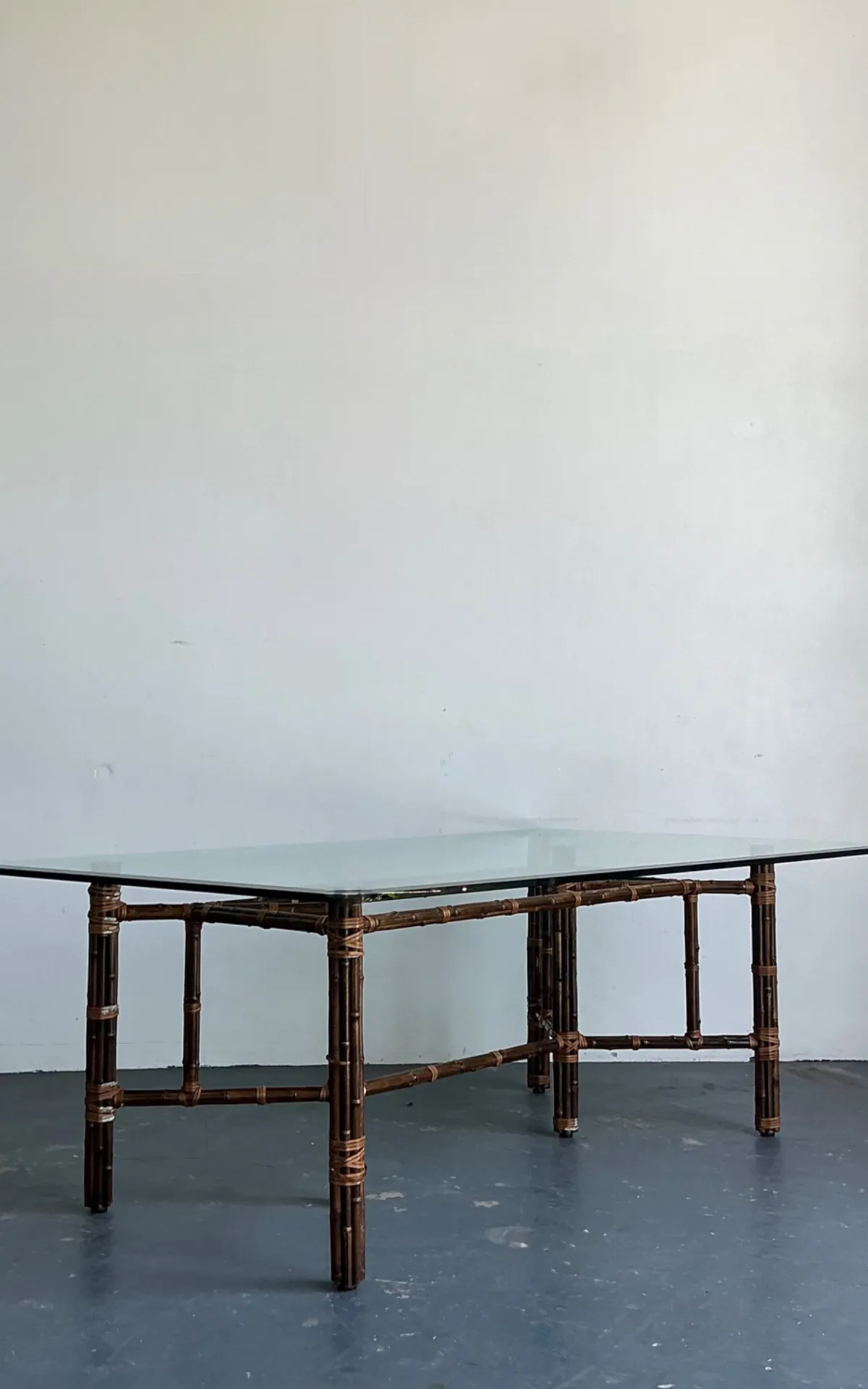 Vintage McGuire Rattan and Glass Dining Table — additional photo 5