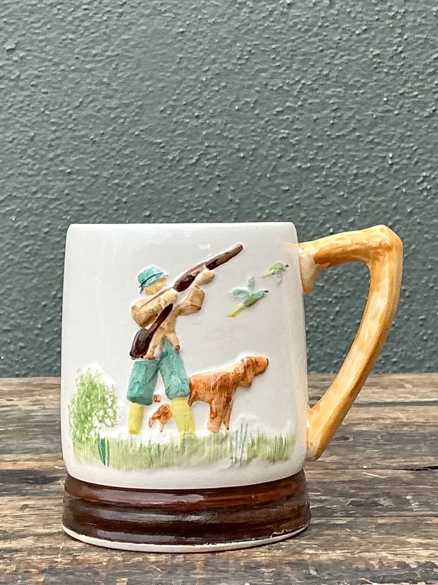 Vintage Hand-Painted Keele St Pottery Hunting Scene Ceramic Mug — additional photo 5