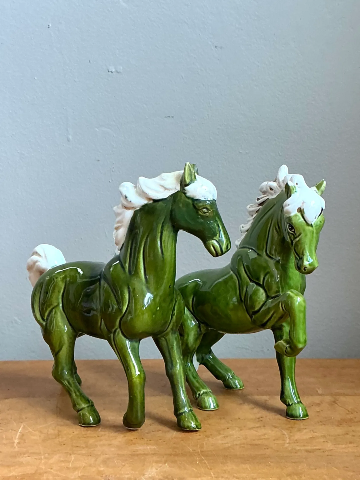 Vintage Green Ceramic Horse Figurines — additional photo 4
