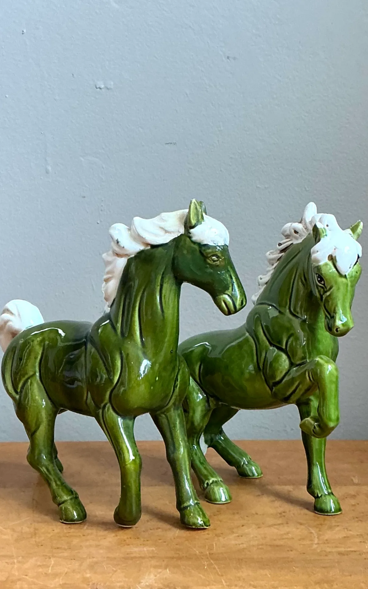 Vintage Green Ceramic Horse Figurines — additional photo 4