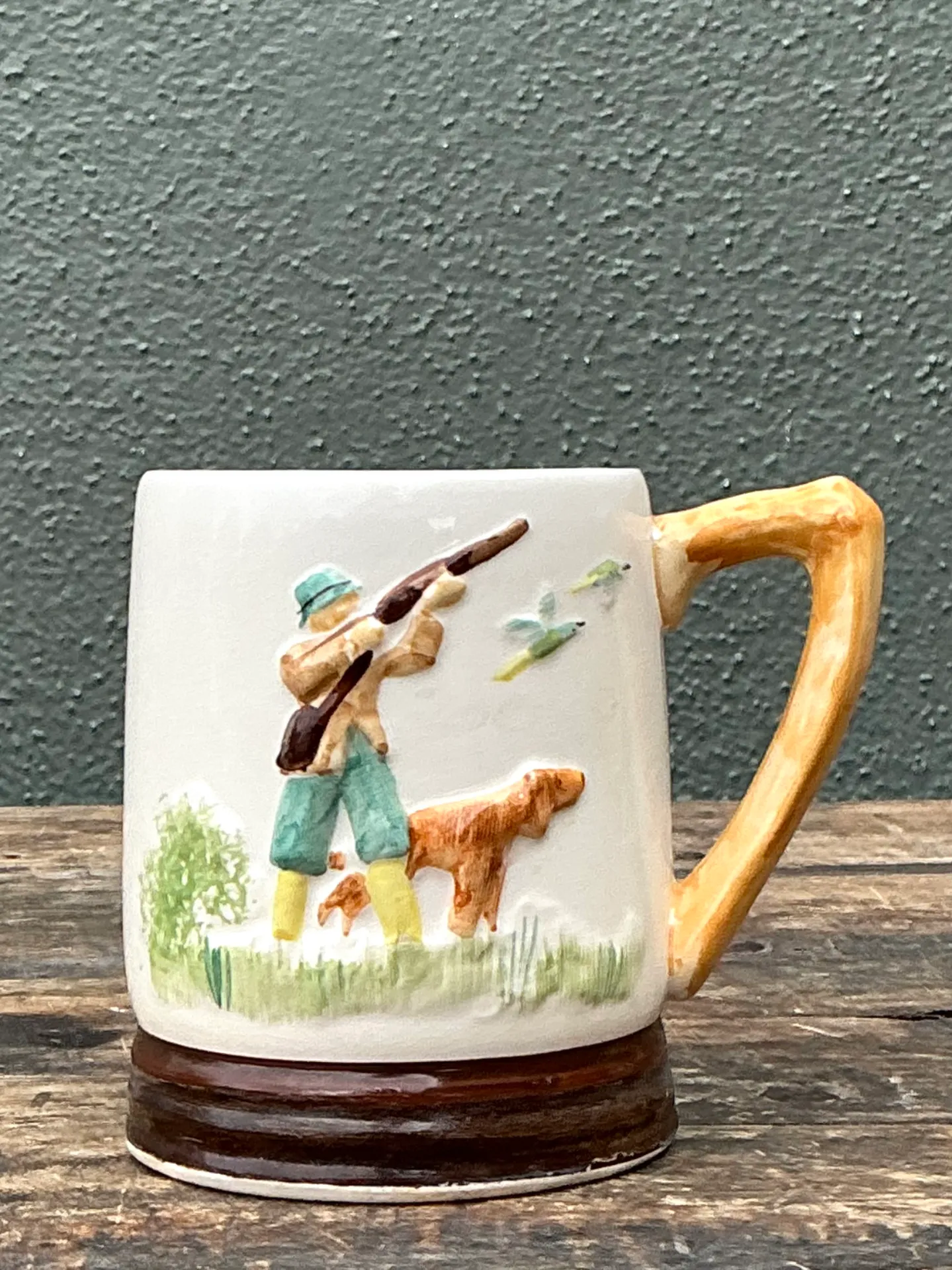 Vintage Hand-Painted Keele St Pottery Hunting Scene Ceramic Mug — additional photo 7