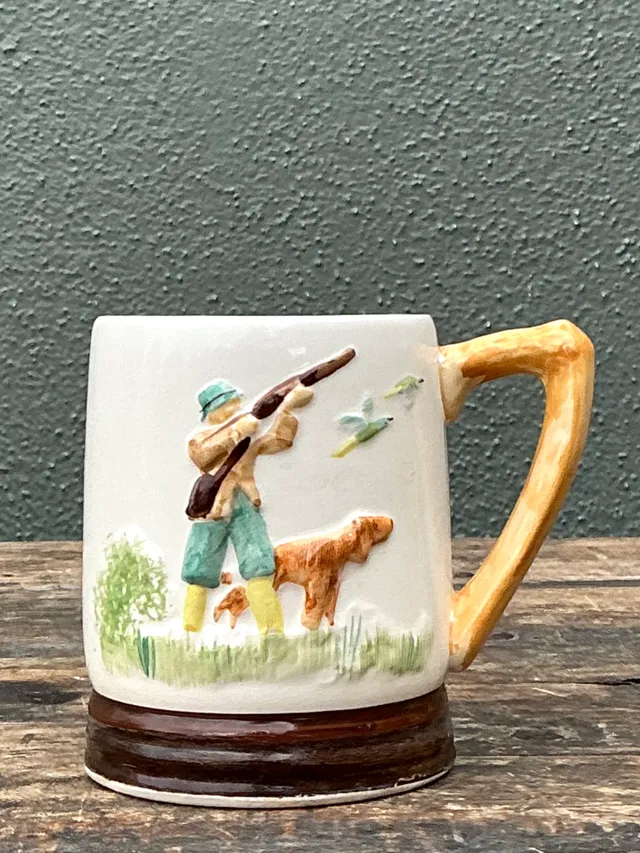 Vintage Hand-Painted Keele St Pottery Hunting Scene Ceramic Mug — additional photo 7