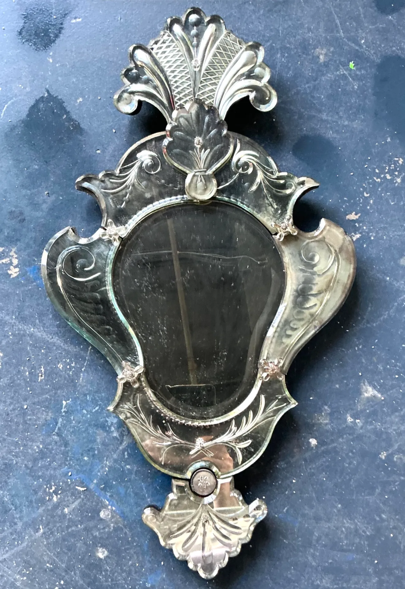 Vintage Venetian Glass Plume Wall Mirror — additional photo 1