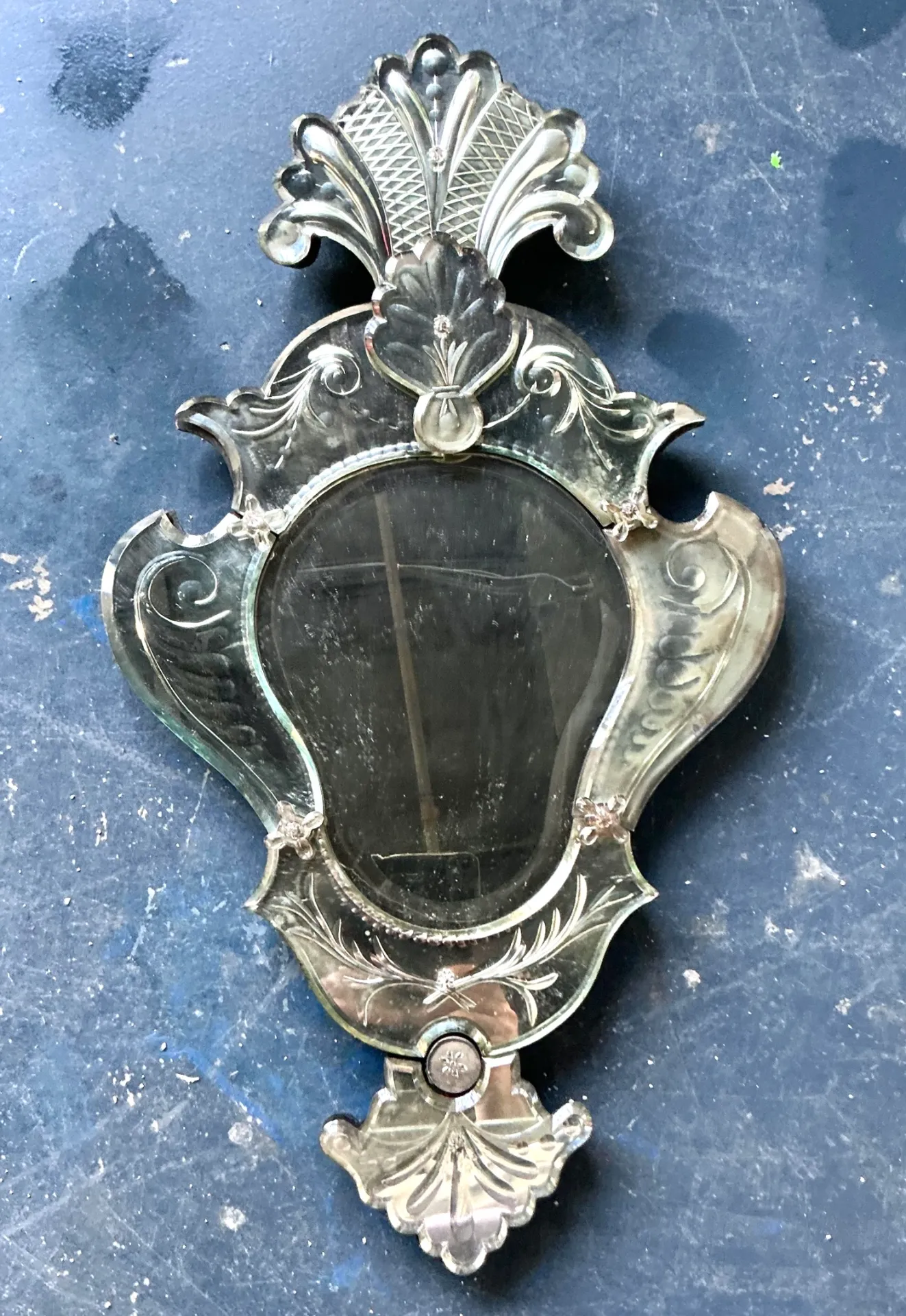 Vintage Venetian Glass Plume Wall Mirror — additional photo 5