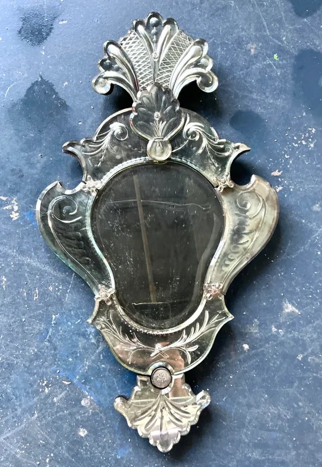 Vintage Venetian Glass Plume Wall Mirror — additional photo 5