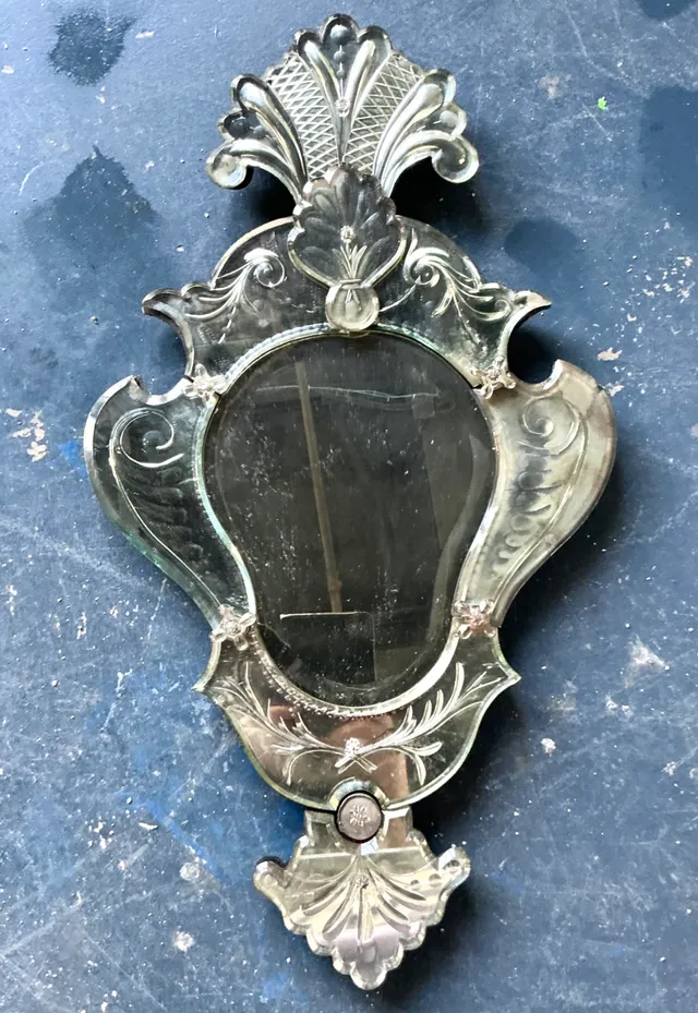 Vintage Venetian Glass Plume Wall Mirror — additional photo 4